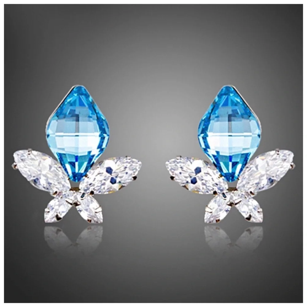 🌺 Swarovski Crystals The Elitha Blossom Earrings - Picture 1 of 3